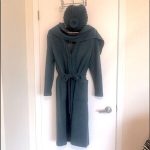 RARE Custom Made to order Knit Suit includes lined Coat/Skirt/Scarf & Beret